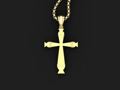 High Cross Pendant Light Gold 18K 3CP013 3D print model