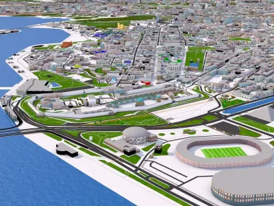 Kazan City Russia September 2021 Low-poly 3D model