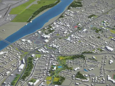 Jefferson City - 3D City Model Low-poly 3D model