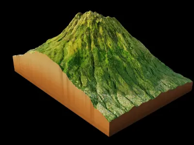 Mount Lawu 3d model Terrain 3D model