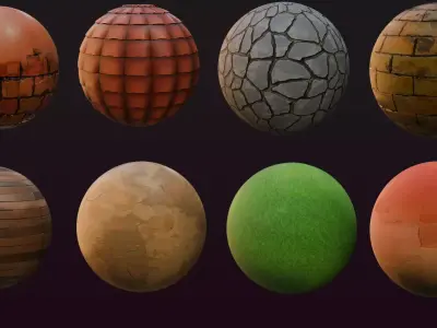 Ghibli Inspired Painted Texture Pack 3D model