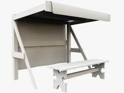 Market Stall Cotton Low-poly 3D model