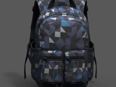 Backpack Camping scifi military futuristic baggage bag  Low-poly 3D model