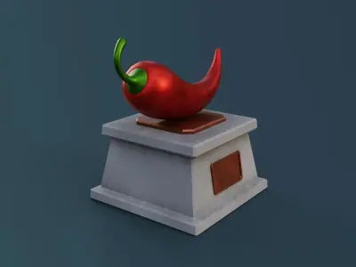 Chili Pepper Monument Low-poly 3D model