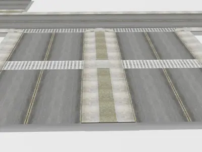 Suburb roads pack Low-poly 3D model