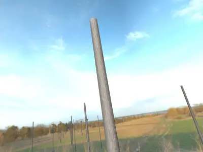 Wooden Pole - Object 017 Low-poly 3D model