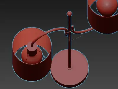CHICANE table lamp in gold with lampshade 3D model