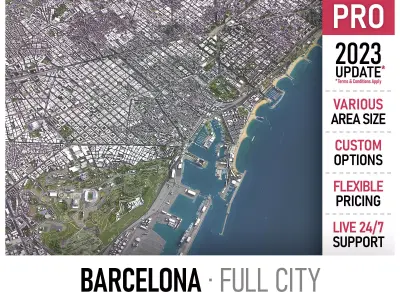 Barcelona Low-poly 3D model