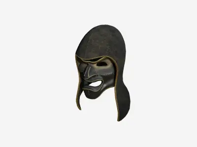 Assassin Mask A03 Black Gold - Character Design Fashion Low-poly 3D model