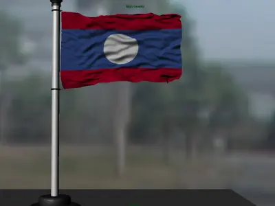 Lao flag 3D model