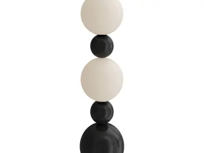 Floor lamp made of alternating black and luminous balls  3D model