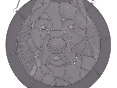 The Dog Stained glass 3D model