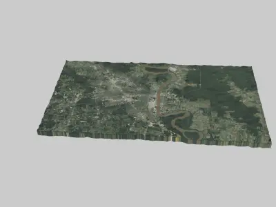 Baton Rouge City Low-poly 3D model