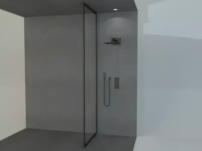 Mens shower grey and black 3D model 3D model