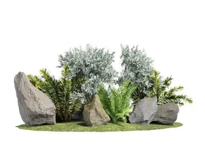 Stone and Bush Pack 25 3D model