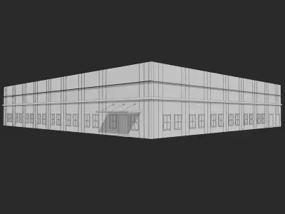 Industrial Warehouse Low-poly 3D model get