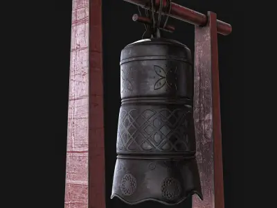 Japanese bell Low-poly 3D model