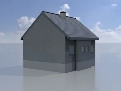 Modern single-family house version 5 L Low-poly 3D model