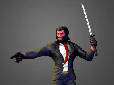 Hit-Monkey Marvel Character Concept Print and Low poly 3D model