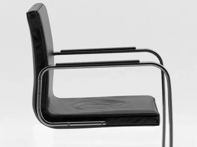 PK leather chair on metal frame 3D model