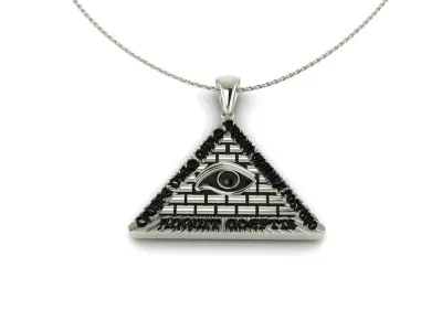 Pyramid Pendant with Eyes 3D print model