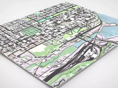 Cityscape Anchorage Alaska United States 3D model