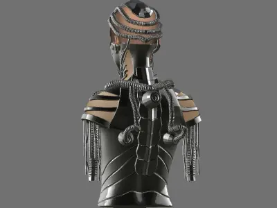 high poly female Cyborg  robot 3D model