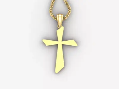 Light Gold 18K Cross Pendant 1CP024 3D print model