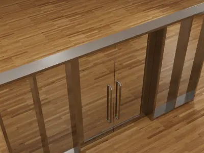 Stainless steel door and frame 3D model