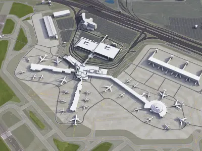 Cleveland - Hopkins International Airport - CLE Low-poly 3D model