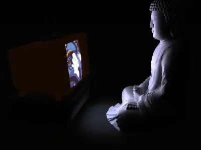Glowing Screen Overlay for Phone TV Laptop Low-poly 3D model
