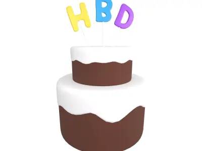 Birthday Cake v1 002 Low-poly 3D model