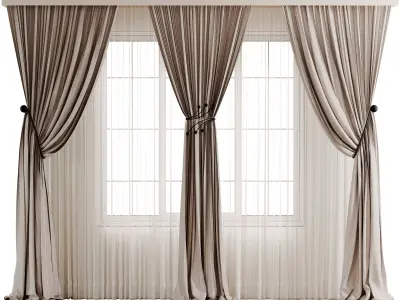  Curtain A1 Low-poly 3D model