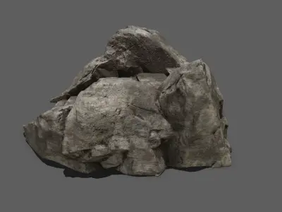 Stairs rock Low-poly 3D model 2