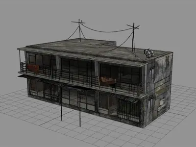 Arab City Building - Building F Low-poly 3D model