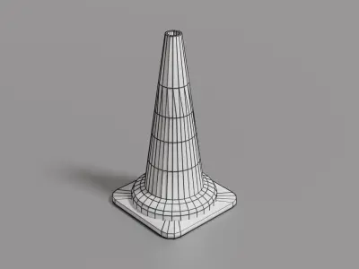 Traffic cone Low-poly 3D model 21