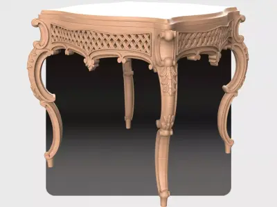 Carved coffee table for CNC 02 3D model