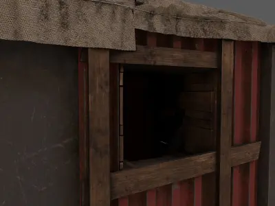 Container house Low-poly 3D model