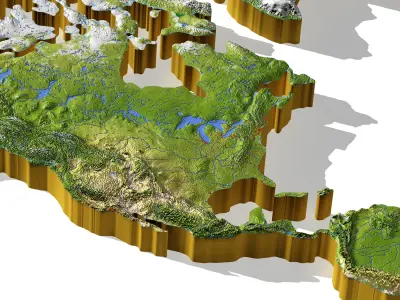 WorldMercator High resolution 3D relief maps 3D model