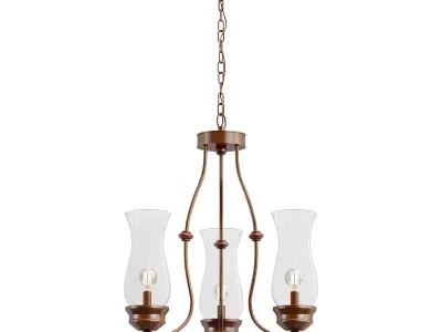feiss three light chandelier with clear glass shades 3D model
