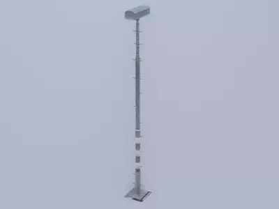 Railway lamp post Low-poly 3D model