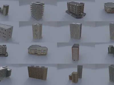 Utlimate Modern building kitBash 3D Model Collection 3D Model Pack