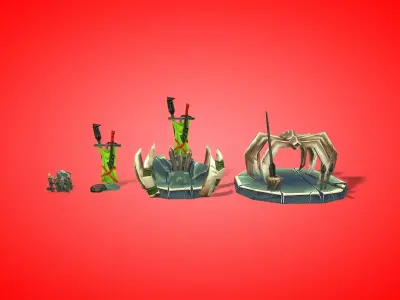 Orc RTS Fantasy Buildings Low-poly 3D model