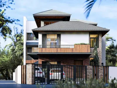 Modern Tropical Villa 3D model