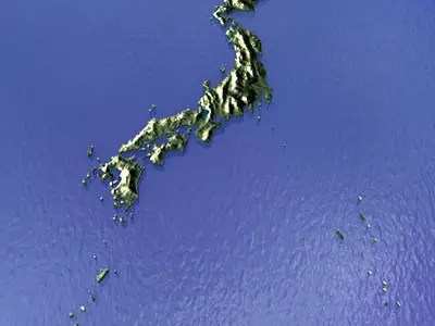 Japan island of new zealand in ocean 3D model
