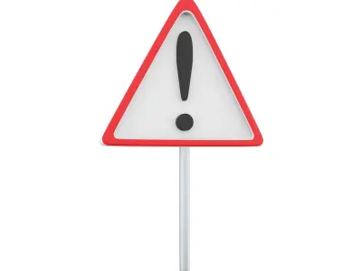 3d a street hazard sign 3D model