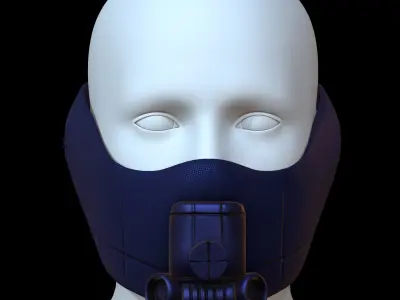 Gas mask helmet 3d model scifi Low-poly  Low-poly 3D model