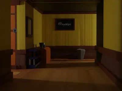 a room in a simple house 3D print model