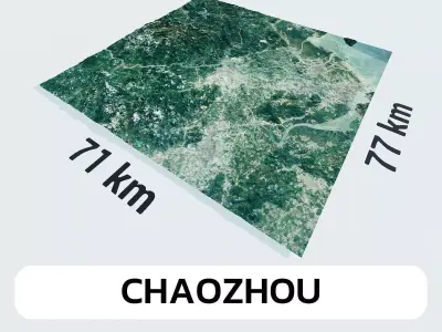 Chaozhou China City Landscape 3D Model 3D model