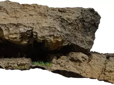 Photorealistic Coastal Rock Shelf  Low-poly 3D model